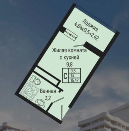 
  Продается студия 15.42 м², в ЖК Сан Хилс Ольгинка, 4. Фото 10.
