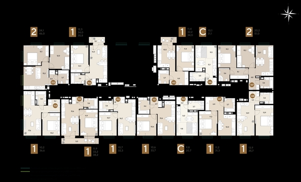 
  Продается 1-комн. квартира 36.6 м², в ЖК ГРЕЙД, литер 14. Фото 2.