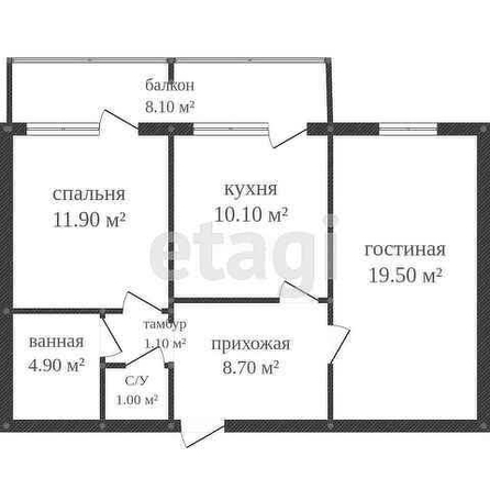 
  Продается 2-комн. квартира 49.5 м². Фото 2.