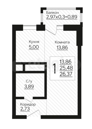 
  Продается 1-комн. квартира 27 м². Фото 7.