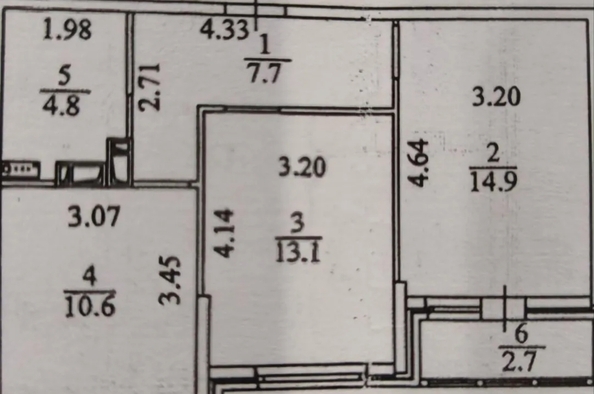 
  Продается 2-комн. квартира 52 м², в ЖК Смородина, литера 1. Фото 14.