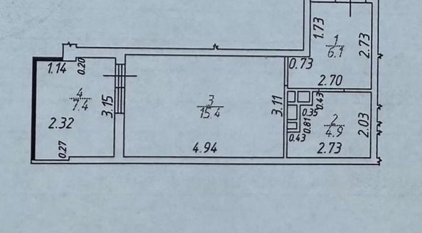 
  Продается 1-комн. квартира 34 м², в МКР Любимово, 16 квартал литер 1. Фото 18.
