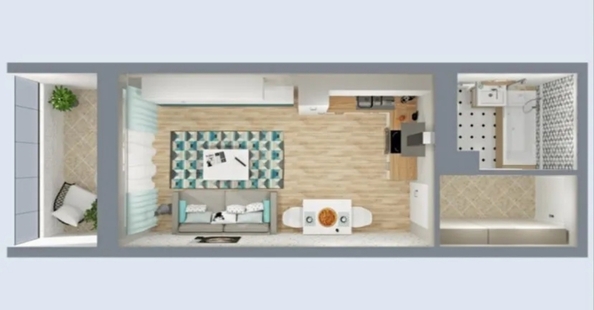 
  Продается 1-комн. квартира 28 м², в ЖК Титаны, литера 4. Фото 6.