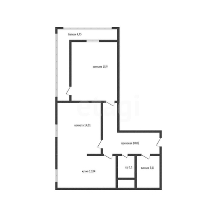 
  Продается 2-комн. квартира 58.7 м². Фото 1.