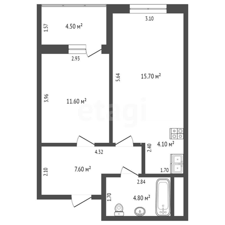 
  Продается 2-комн. квартира 43.8 м². Фото 1.