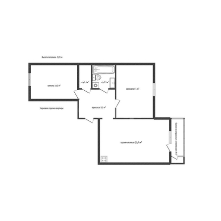 
  Продается 2-комн. квартира 65 м². Фото 1.