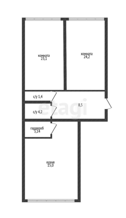 
  Продается 2-комн. квартира 79.5 м². Фото 1.