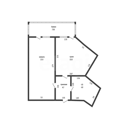 
  Продается 1-комн. квартира 48.5 м². Фото 1.