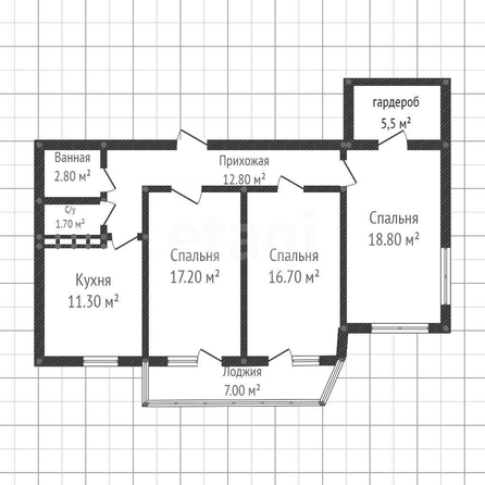 
  Продается 3-комн. квартира 86.8 м², в ЖК Fresh (Фреш), литера 2. Фото 1.