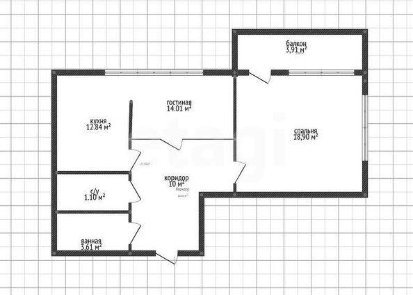 
  Продается 2-комн. квартира 59.1 м². Фото 5.