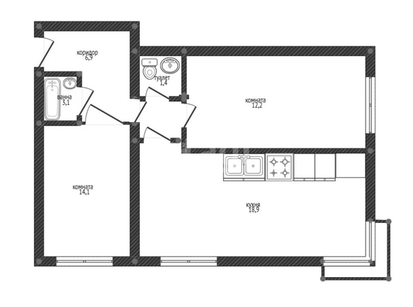 
  Продается 2-комн. квартира 61 м². Фото 1.