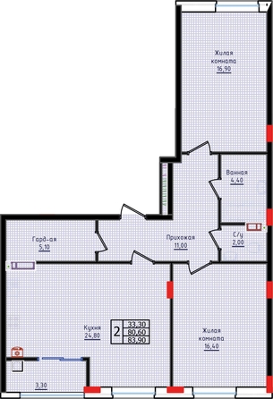 
   Продам 2-комнатную, 83.9 м², Суворов, дом 6

. Фото 2.