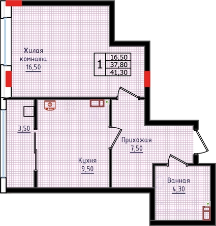
  Продается 1-комн. квартира, 41 м², ЖК Суворов, дом 6
. Фото 2.