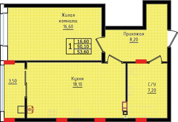 
  Продается 1-комн. квартира, 53 м², ЖК Суворов, дом 6
. Фото 2.