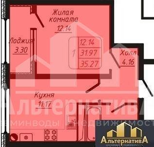 
  Продается 1-комн. квартира, 35.27 м², 40 лет Октября ул
. Фото 14.