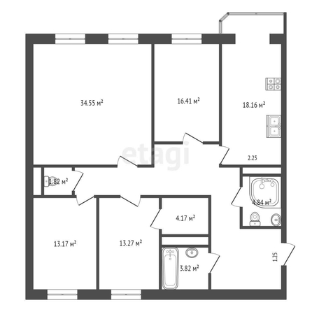 
   Продам 4-комнатную, 143.7 м², Партизанская ул, 2

. Фото 28.