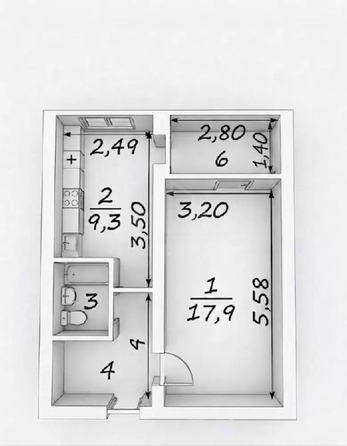 
  Продается 1-комн. квартира 40.4 м². Фото 2.