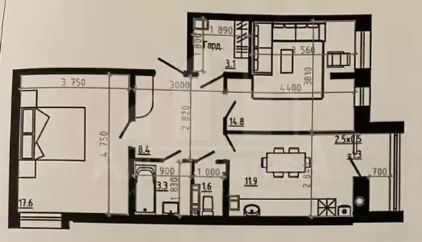 
  Продается 2-комн. квартира 60 м². Фото 6.