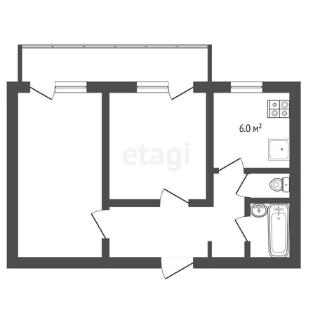 
   Продам 2-комнатную, 48 м², Мира ул, 463

. Фото 18.