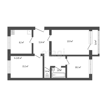 
   Продам 3-комнатную, 68.4 м², Дзержинского ул, 188

. Фото 12.