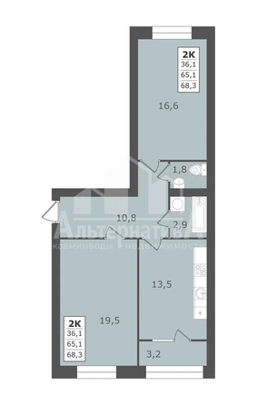 
  Продается 2-комн. квартира, 68.3 м², Им. Рыбникова ул
. Фото 1.