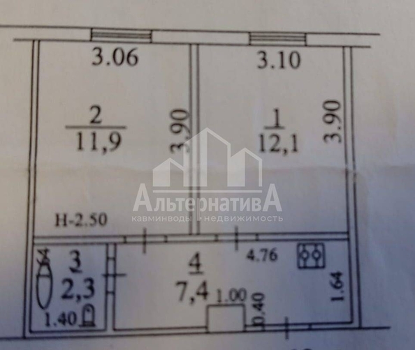 
   Продам 2-комнатную, 33.7 м², Красивая ул

. Фото 12.