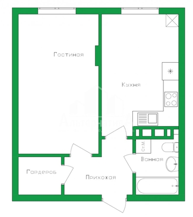 
   Продам 1-комнатную, 40.3 м², Гоголя ул

. Фото 15.