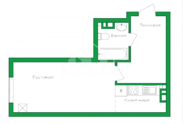 
   Продам 1-комнатную, 40.3 м², Гоголя ул

. Фото 19.