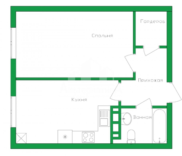 
   Продам 1-комнатную, 33 м², Гоголя ул

. Фото 16.