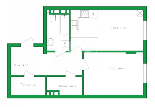 
   Продам 1-комнатную, 33 м², Гоголя ул

. Фото 20.