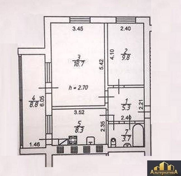
  Продается 2-комн. квартира 54.6 м². Фото 13.