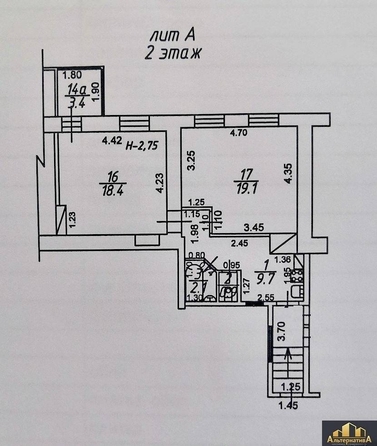 
   Продам 2-комнатную, 51.2 м², Чернышевского ул

. Фото 12.