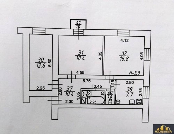 
   Продам 3-комнатную, 70.7 м², Подгорная ул

. Фото 14.