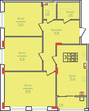 
   Продам 3-комнатную, 81.8 м², Суворов, дом 5

. Фото 2.