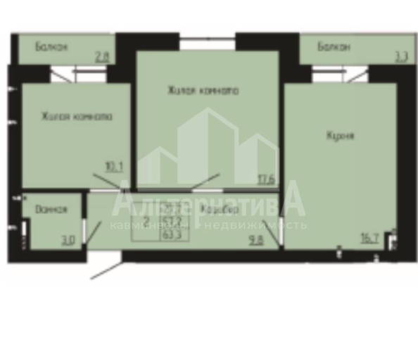
  Продается 2-комн. квартира 61.5 м². Фото 1.