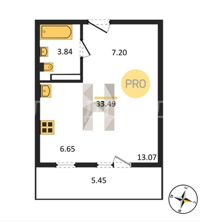 
   Продам студию, 33.5 м², Зорге ул, 11

. Фото 4.