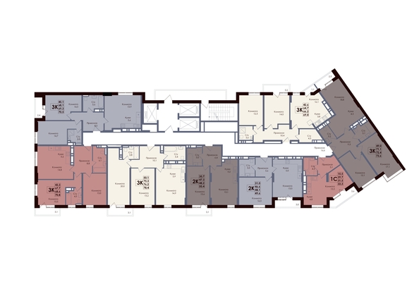 
  Продается 3-комн. квартира 68.3 м², в ЖК Академия, 1 этап. Фото 2.