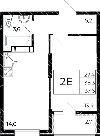 
  Продается 1-комн. квартира 37.1 м², в ЖК Флора, литера 3.1. Фото 1.