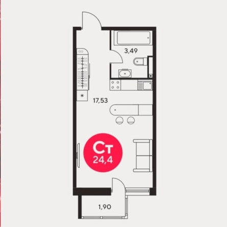 
  Продается студия 24.4 м². Фото 15.