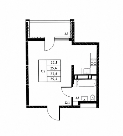 
  Продается студия 27.5 м². Фото 4.
