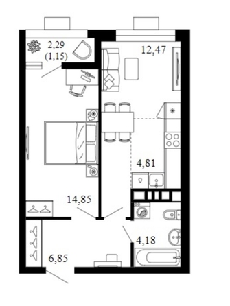 
  Продается 2-комн. квартира 44.6 м². Фото 12.