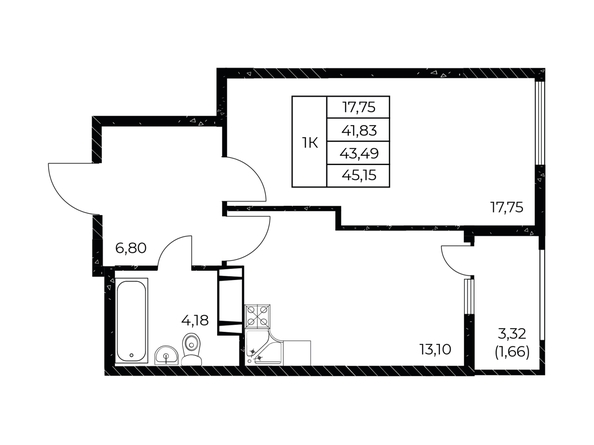 
  Продается 1-комн. квартира 45.15 м², в ЖК Звезда Столицы 2. Фото 1.