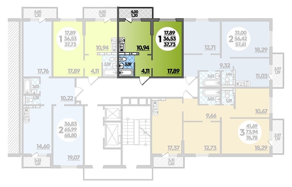 
   Продам 1-комнатную, 37.73 м², Уланская ул, 17 ст2

. Фото 1.