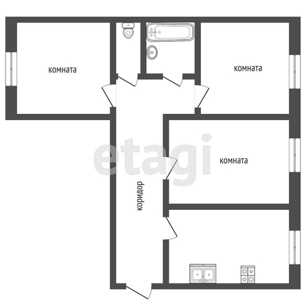 
   Продам 3-комнатную, 68.4 м², Малюгиной ул, 127/90

. Фото 1.