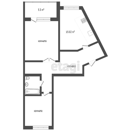 
   Продам 2-комнатную, 65 м², Вселенной ул, 2/1

. Фото 1.