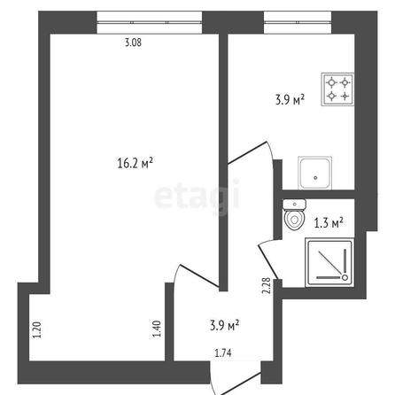 
   Продам 1-комнатную, 25.3 м², Дранко ул, 129/2

. Фото 1.