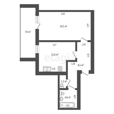 
   Продам 1-комнатную, 46 м², 

. Фото 2.