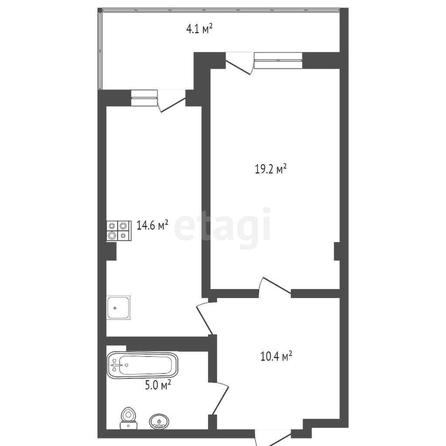 
   Продам 1-комнатную, 51.8 м², Береговая ул, 19/2

. Фото 1.