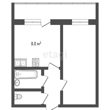 
   Продам 1-комнатную, 33 м², Красинская ул, 61

. Фото 1.