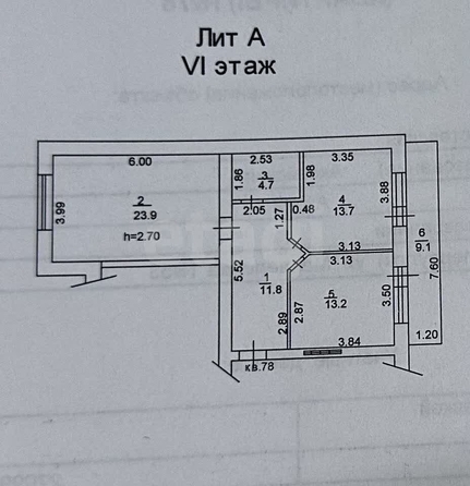 
   Продам 2-комнатную, 68 м², Менделеева ул, 53

. Фото 1.